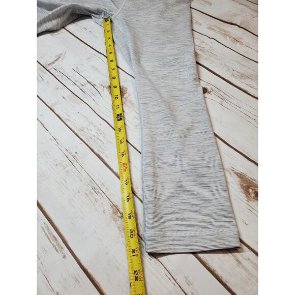 Lululemon 4 Wunder Under High Rise Crop 21” Luxtreme White Stripes LW6AXTS - Picture 6 of 12